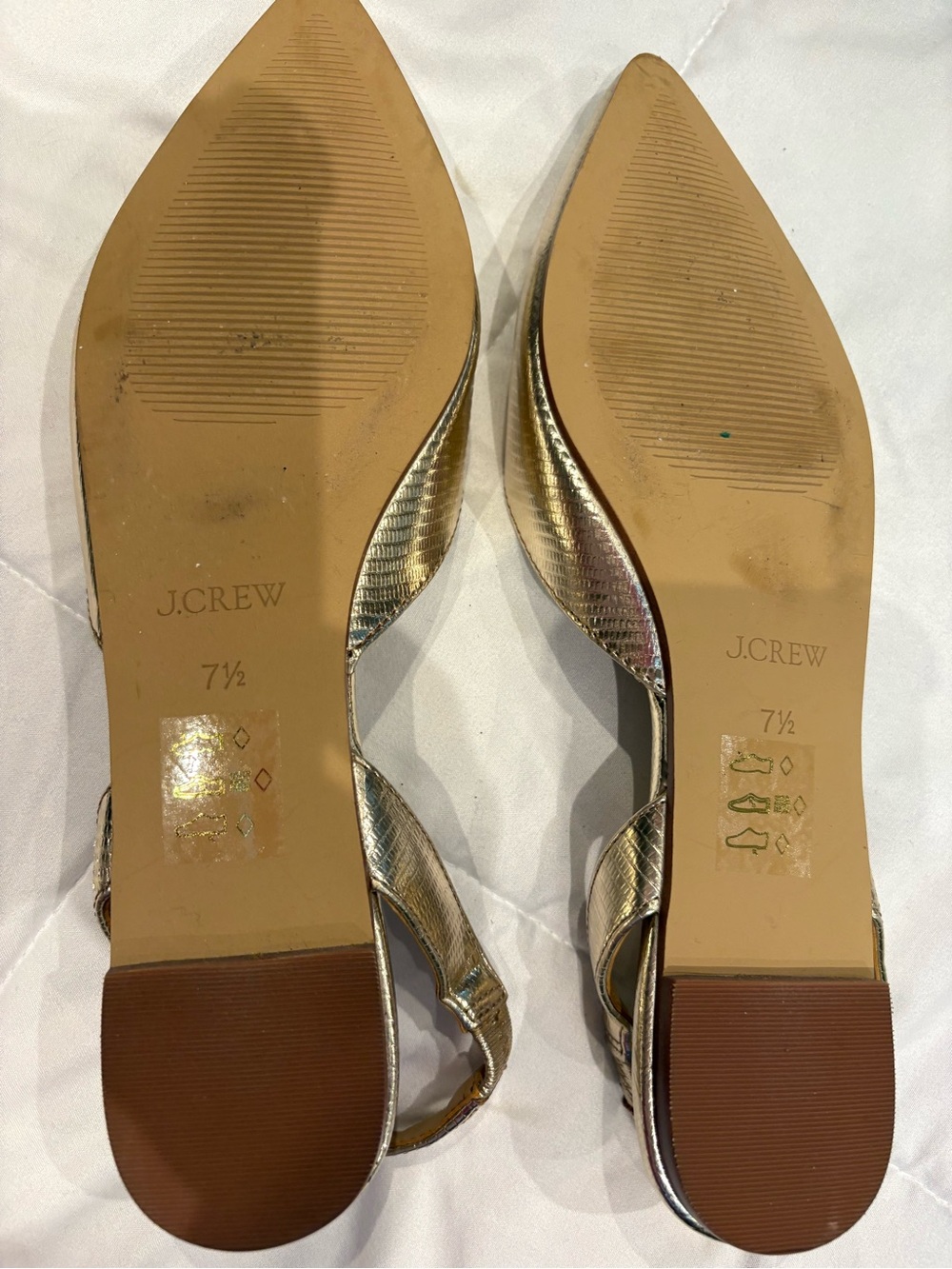 J. Crew Metallic Gold Pointed Slingback Flats - Picture 3 of 5